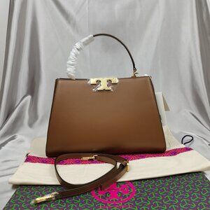 NWT Tory Burch Eleanor Spazzolato Satchel Bag